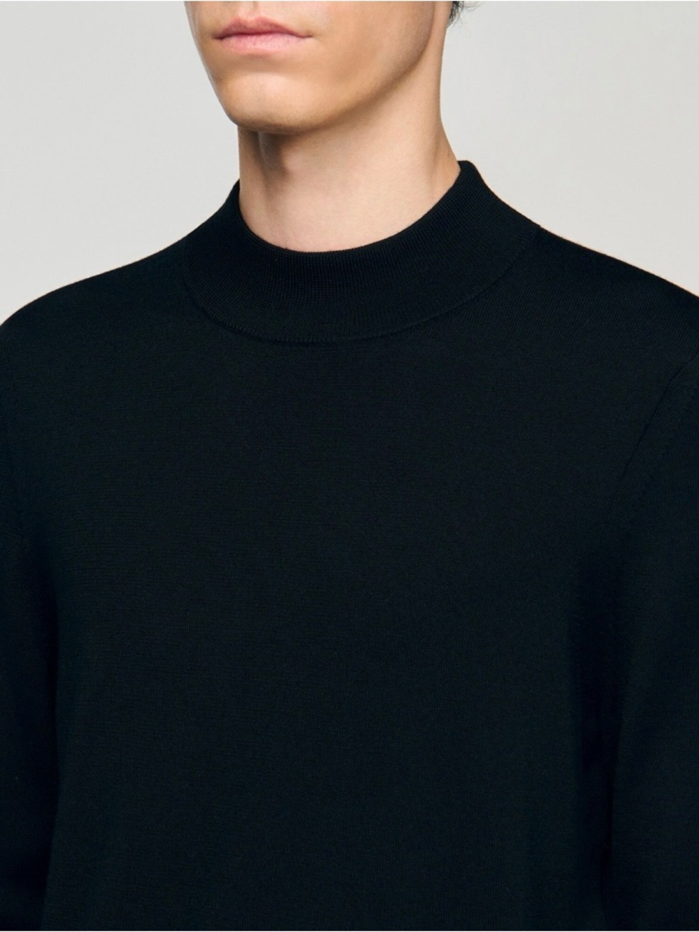 Sandro Men’s Wool Mock Neck Sweater - Picture 3 of 5